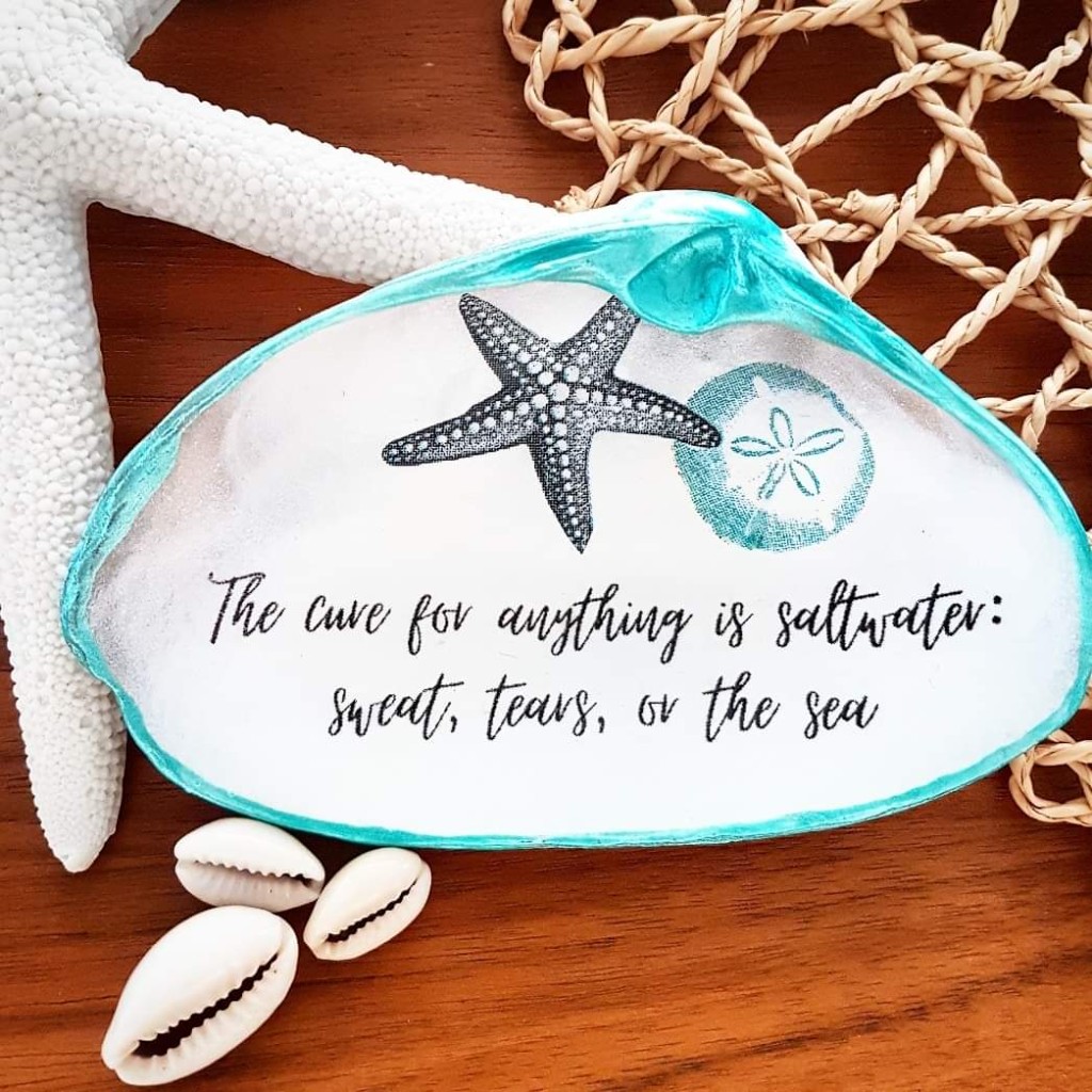 Bijoux Saltwater Quote Decorated Tua Shell Dish_1