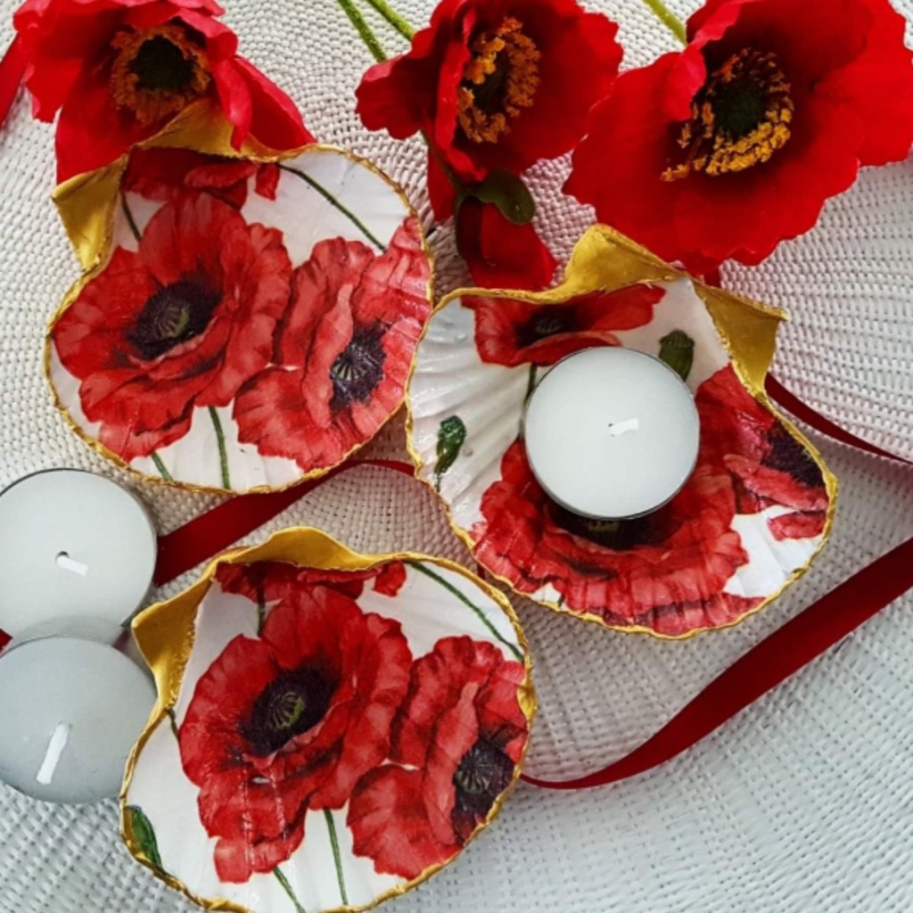 Bijoux Poppy Decorated Shell Tealight Set_1