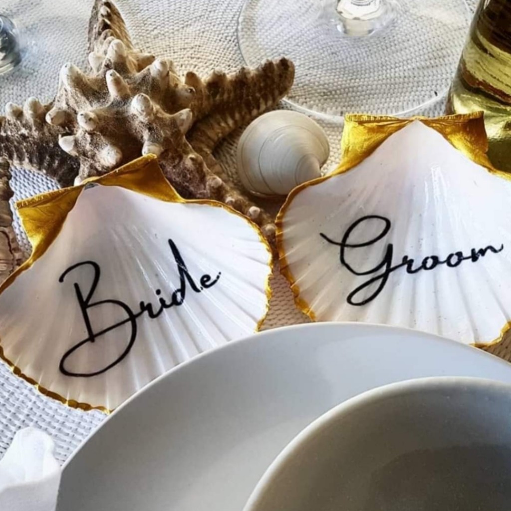 Bijoux Bride And Groom Place Card Shell Set_1