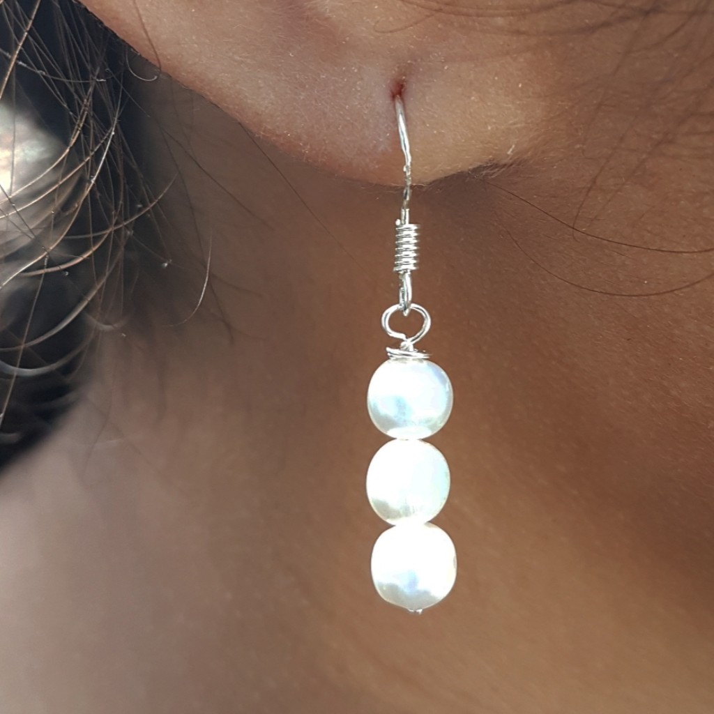 Bijoux Beach Genuine Pearl Earrings : 3 Pearl_3