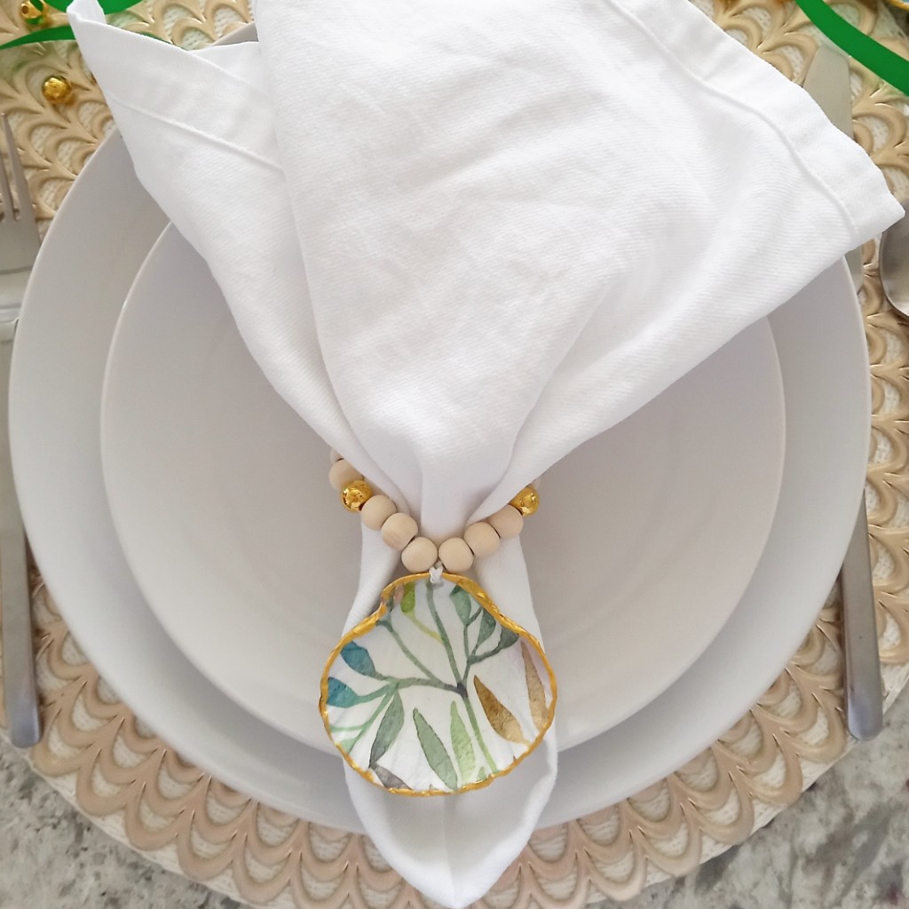 Bijoux Hoja Decorated Shell Napkin Ring Set_1